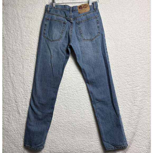 Cheap Monday Five Unwash Blue Straight Jeans 30 x 30 Button Fly Skull Straight - Picture 7 of 16